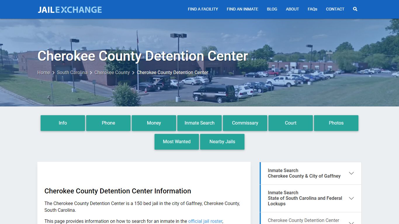 Cherokee County Detention Center, SC Inmate Search, Information